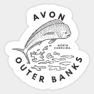 Avon, NC Summertime Vacationing Mahi Mahi Big Head Fish Sticker